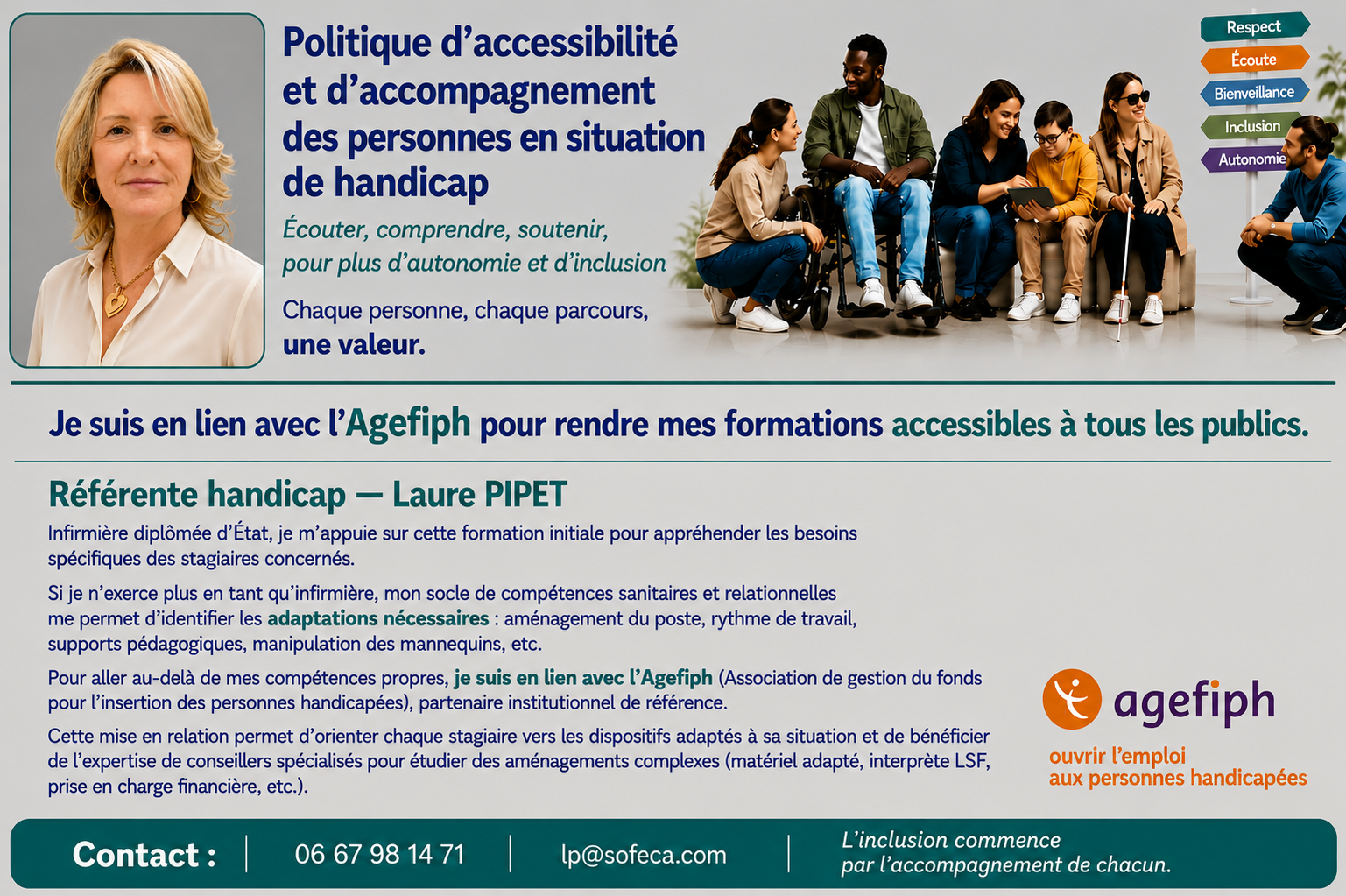 Politique d'accessibilité et d'accompagnement des personnes en situation de handicap — en lien avec l'Agefiph