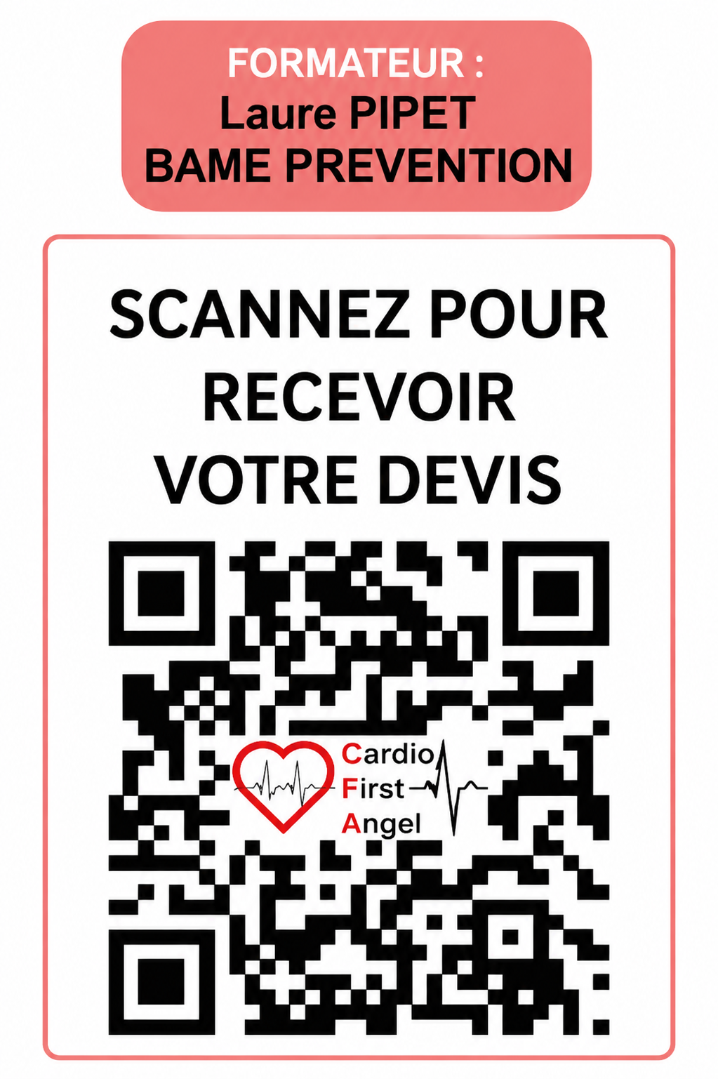 Cardio First Angel — QR code pour recevoir votre devis